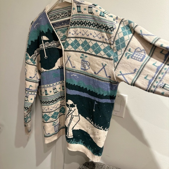 Vintage Northern Reflections Golf Cardigan - Cream XL - Picture 3 of 8